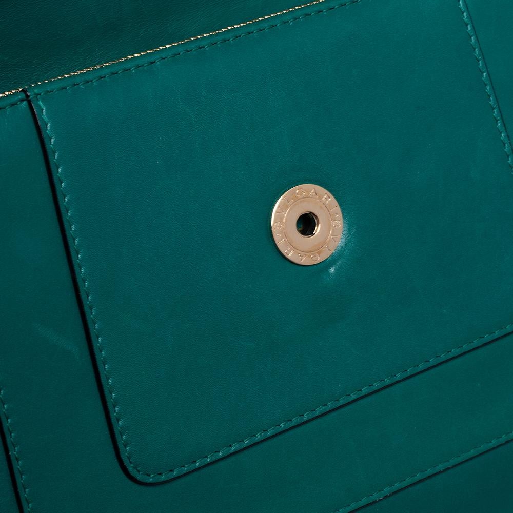 Bvlgari Green Leather Medium Serpenti Forever Shoulder Bag 5