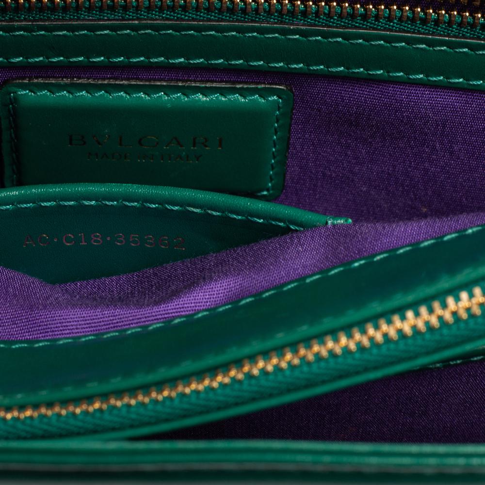 Bvlgari Green Leather Medium Serpenti Forever Shoulder Bag 4