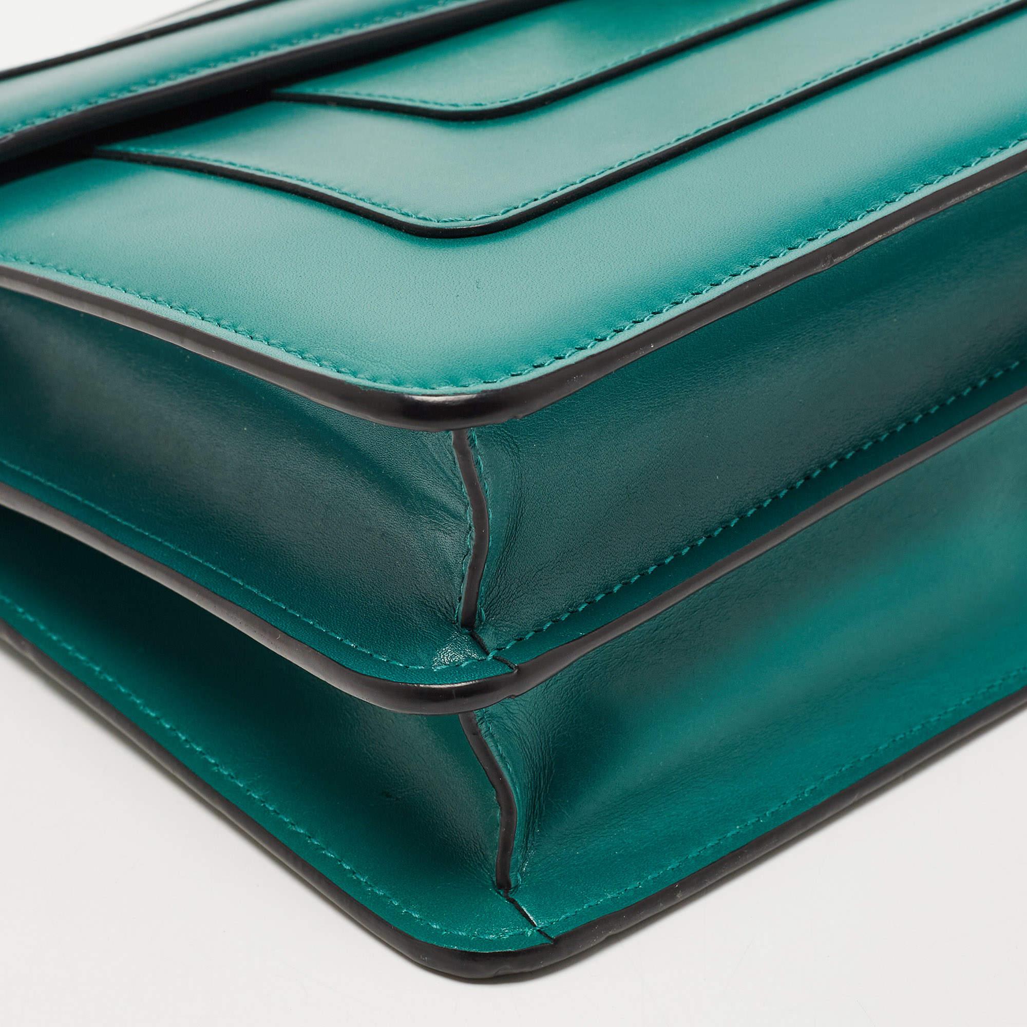 Bvlgari Green Leather Medium Serpenti Forever Shoulder Bag 10