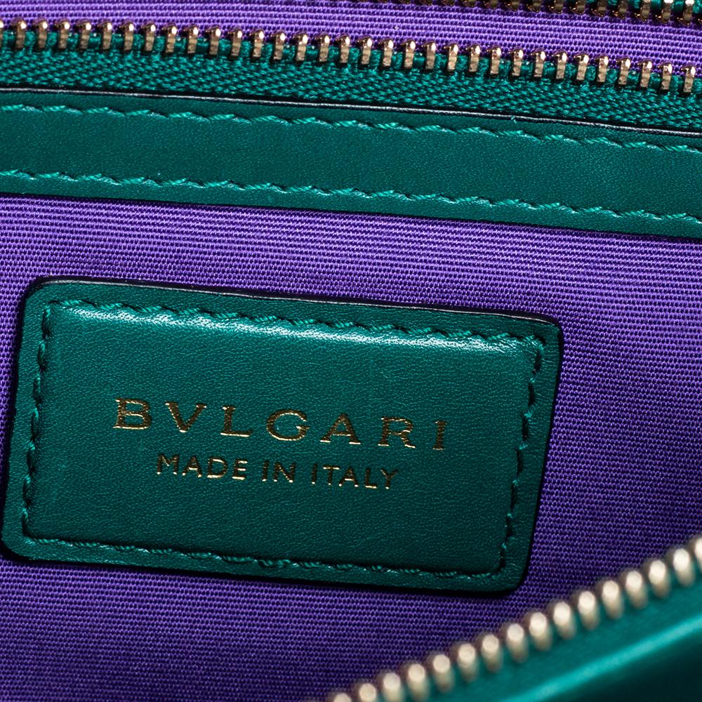 Women's Bvlgari Green Leather Medium Serpenti Forever Shoulder Bag