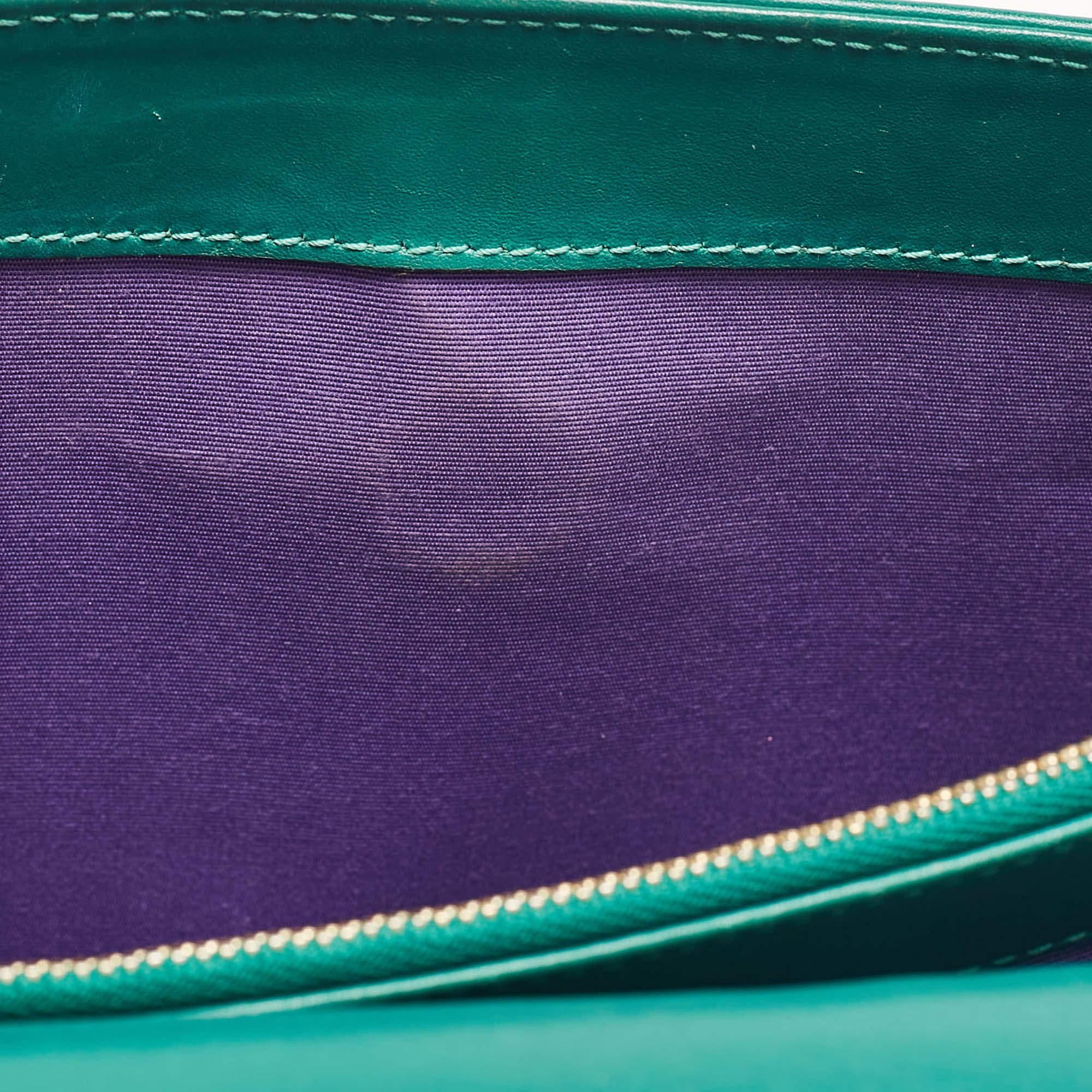 Bvlgari Green Leather Medium Serpenti Forever Shoulder Bag For Sale 2