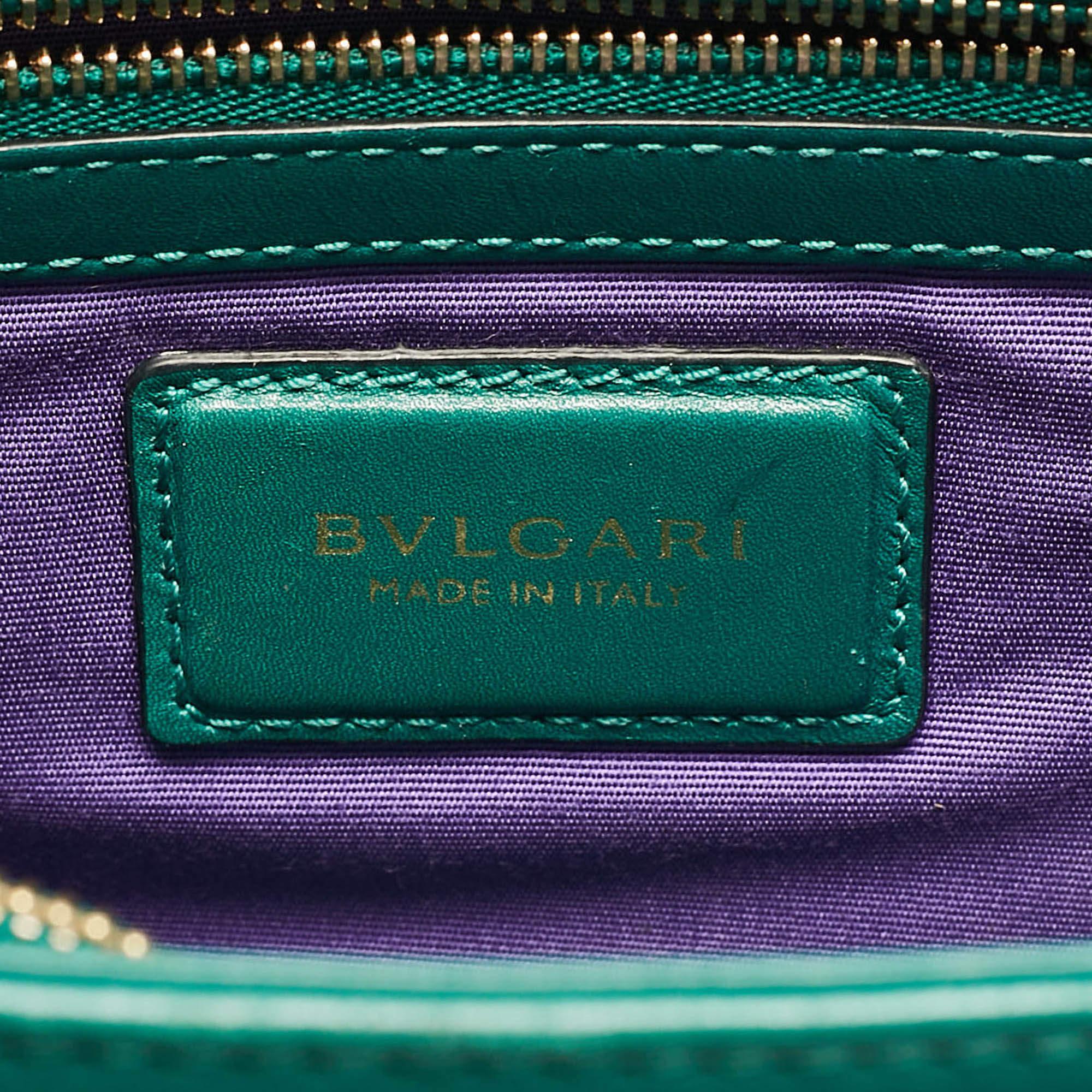 Bvlgari Green Leather Medium Serpenti Forever Shoulder Bag For Sale 5