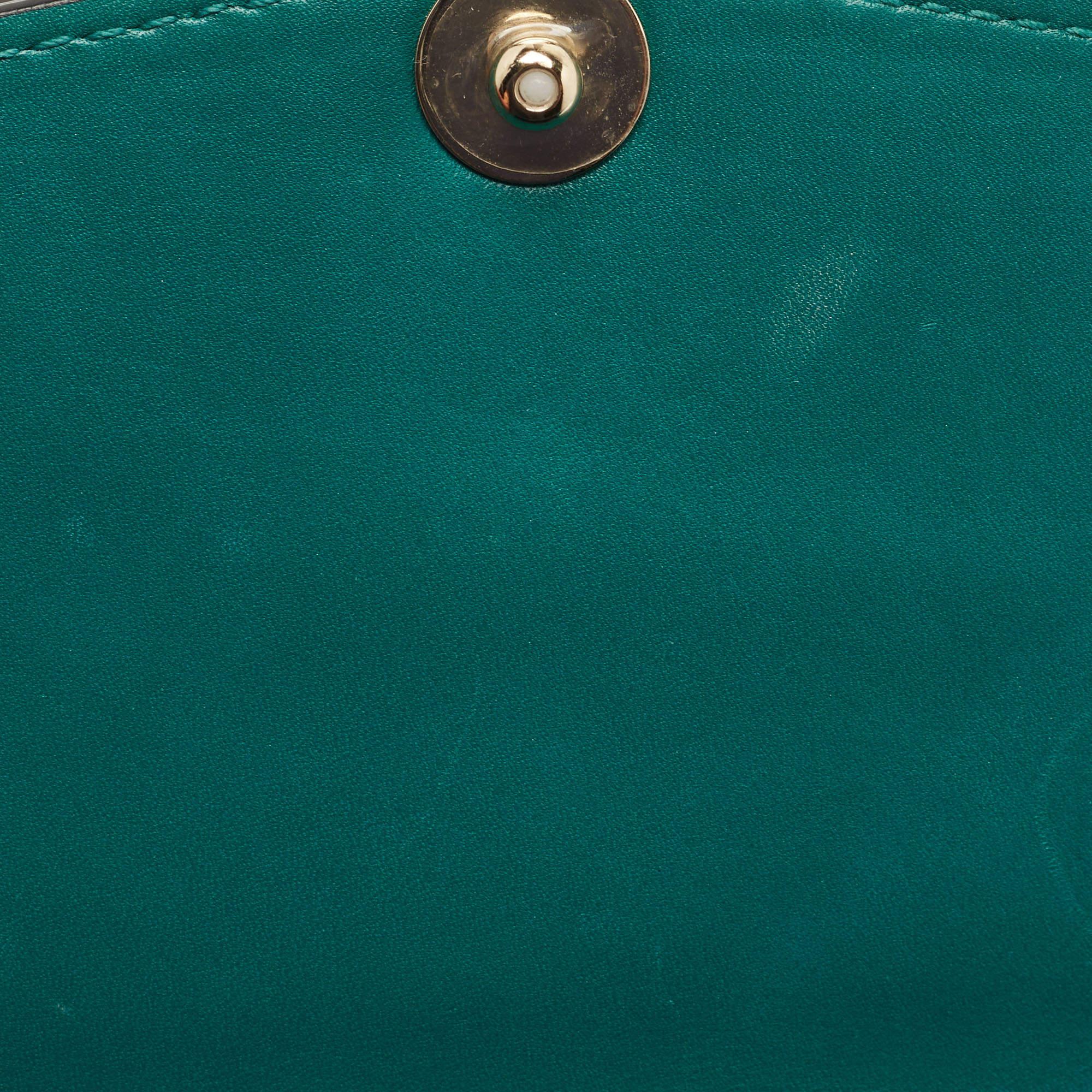 Bvlgari Green Leather Medium Serpenti Forever Top Handle Bag 13