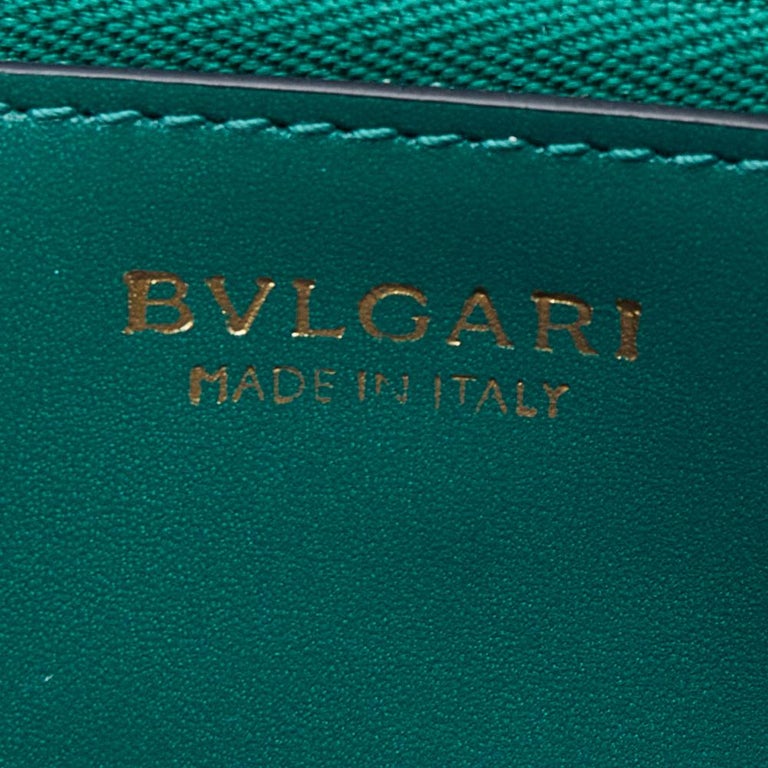 Bvlgari Green Leather Serpenti Forever Continental Wallet at 1stDibs