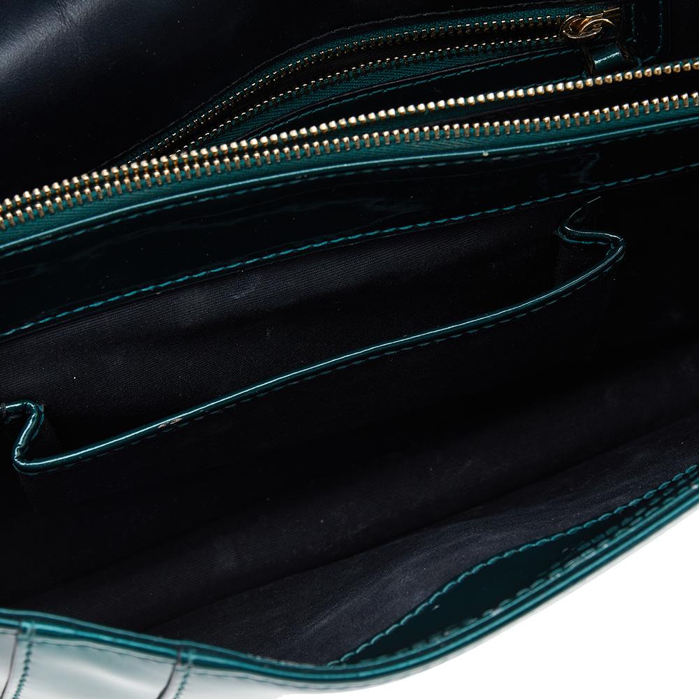 Bvlgari Green Patent Leather Medium Serpenti Forever Shoulder Bag 1