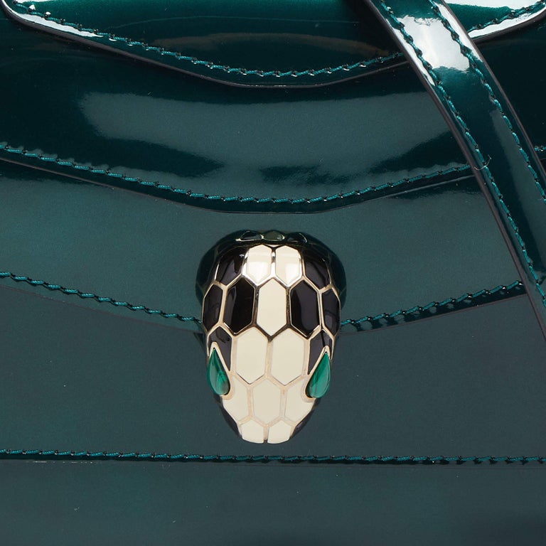 Bvlgari Green Patent Leather Serpenti Forever Crossbody Bag