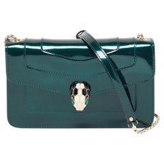 Bvlgari Green Patent Leather Serpenti Forever Crossbody Bag