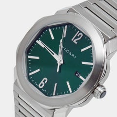 Bvlgari Green Stainless Steel Octo Roma 102963 Men's Wristwatch 41 mm
