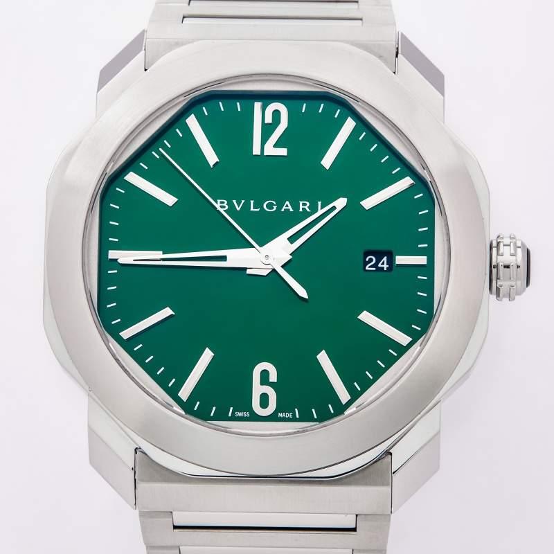 Bvlgari Green Stainless Steel Octo Roma 102963 Men's Wristwatch 41 mm 5