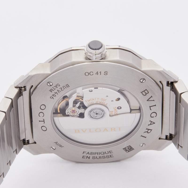 Bvlgari Green Stainless Steel Octo Roma 102963 Men's Wristwatch 41 mm 6