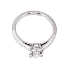 Bvlgari Griffe 1.13ct Solitaire Diamond Platinum Ring Size 52