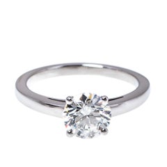 Bvlgari Griffe 1.13ct Solitaire Diamond Platinum Ring Size 52