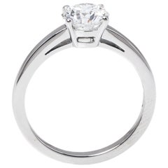 Bvlgari Griffe 1.13ct Solitaire Diamond Platinum Ring Size 52