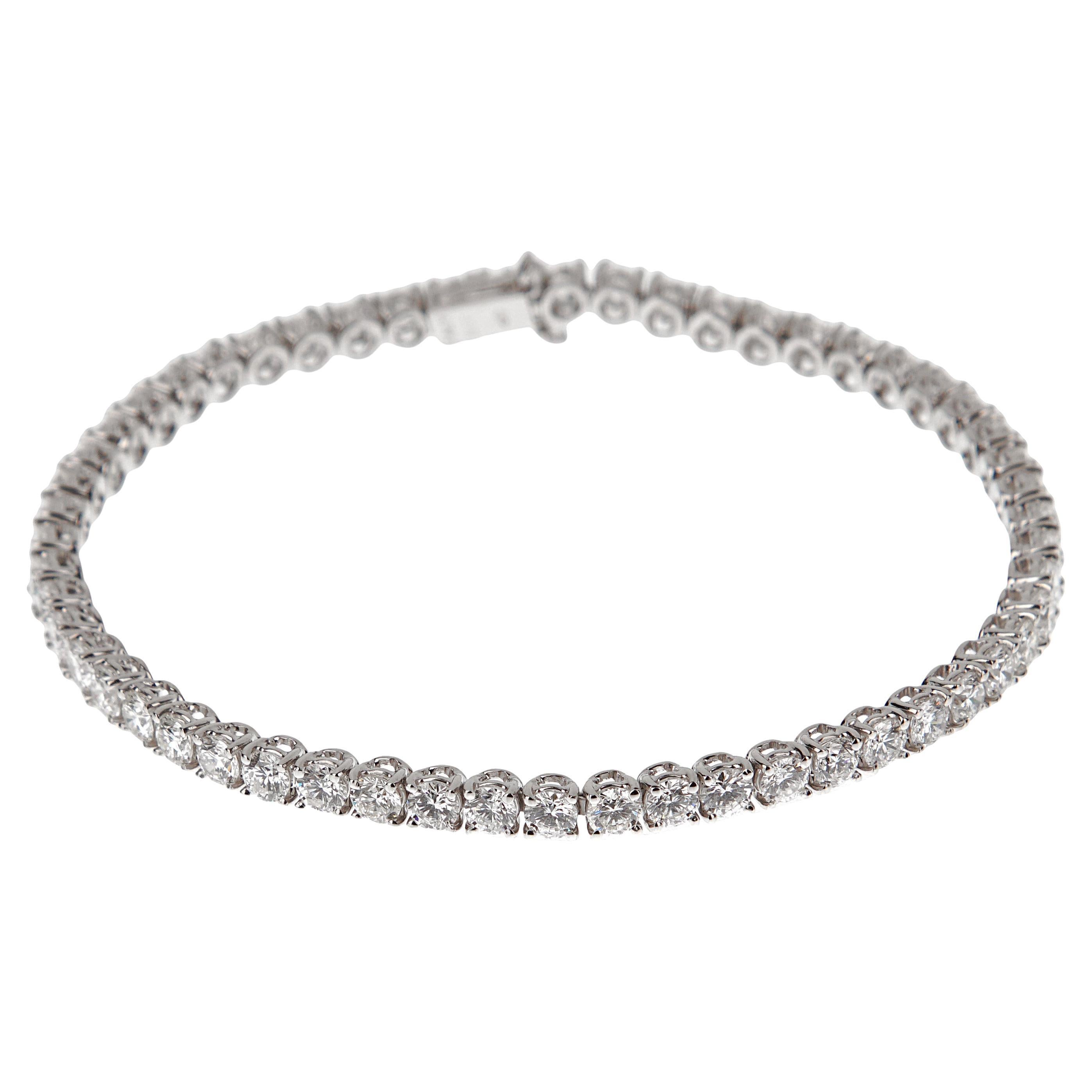 Bvlgari Griffe 6ct Diamond 18k White Gold Tennis Bracelet