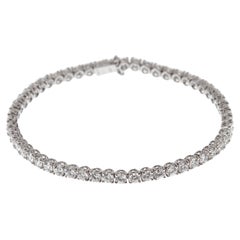 Bvlgari Griffe Pulsera de tenis de oro blanco de 18 quilates con 6 diamantes