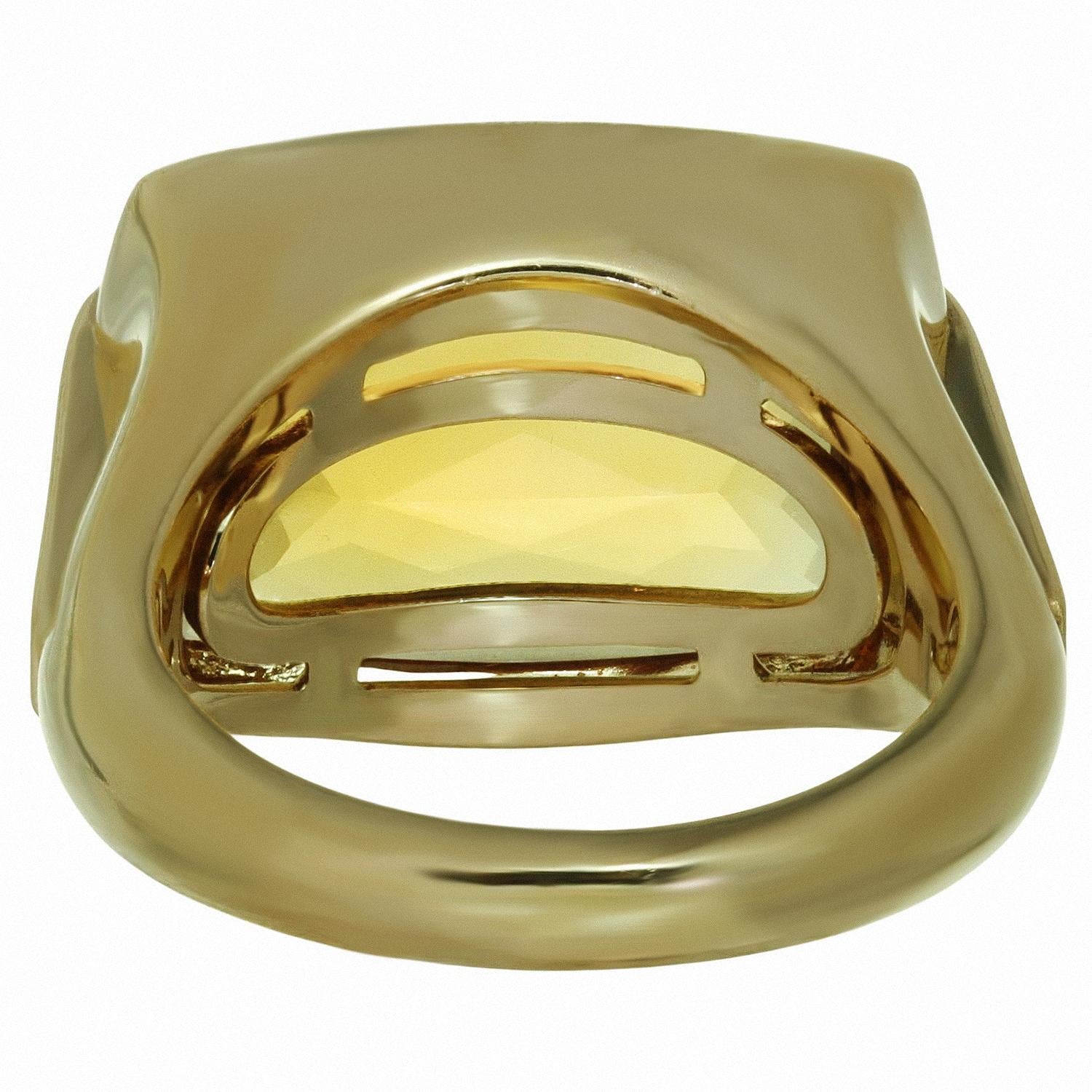 Women's BVLGARI Groovy Metropolis Citrine 18k Yellow Gold Ring  For Sale