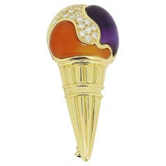 Bvlgari Ice Cream Cone Brooch