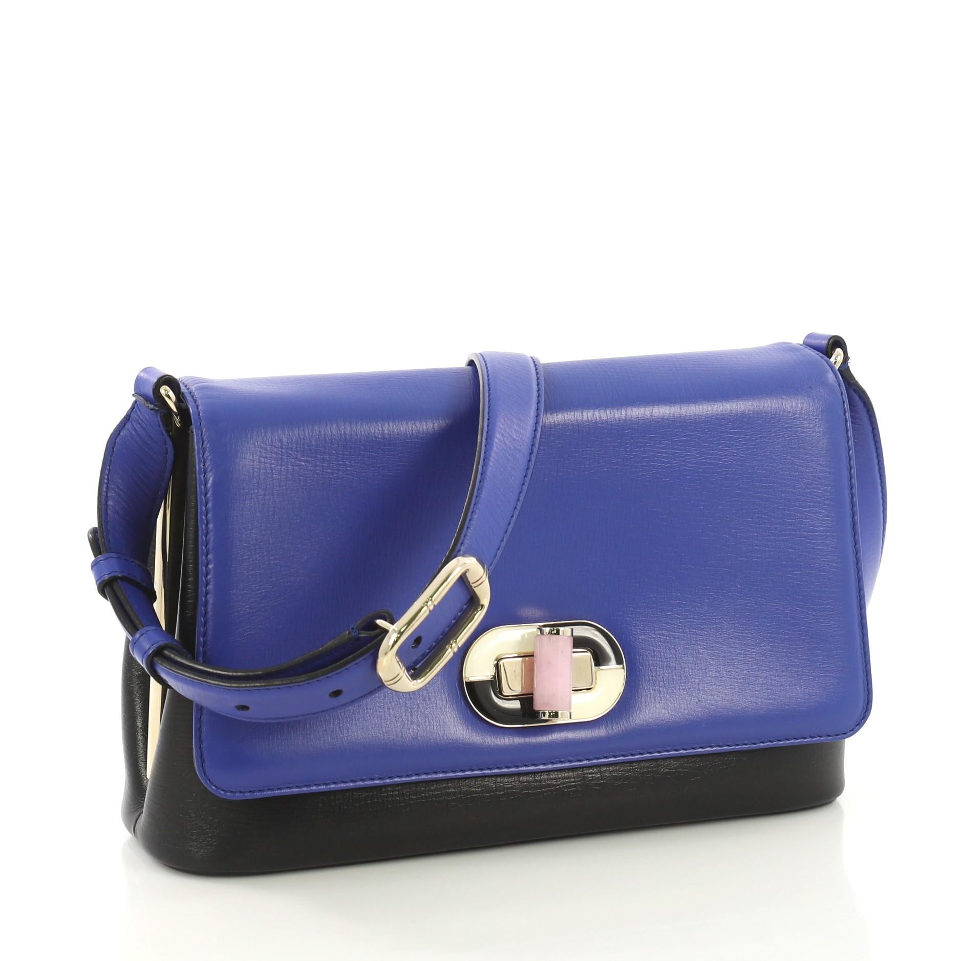 Purple Bvlgari Icona Shoulder Bag Leather Medium