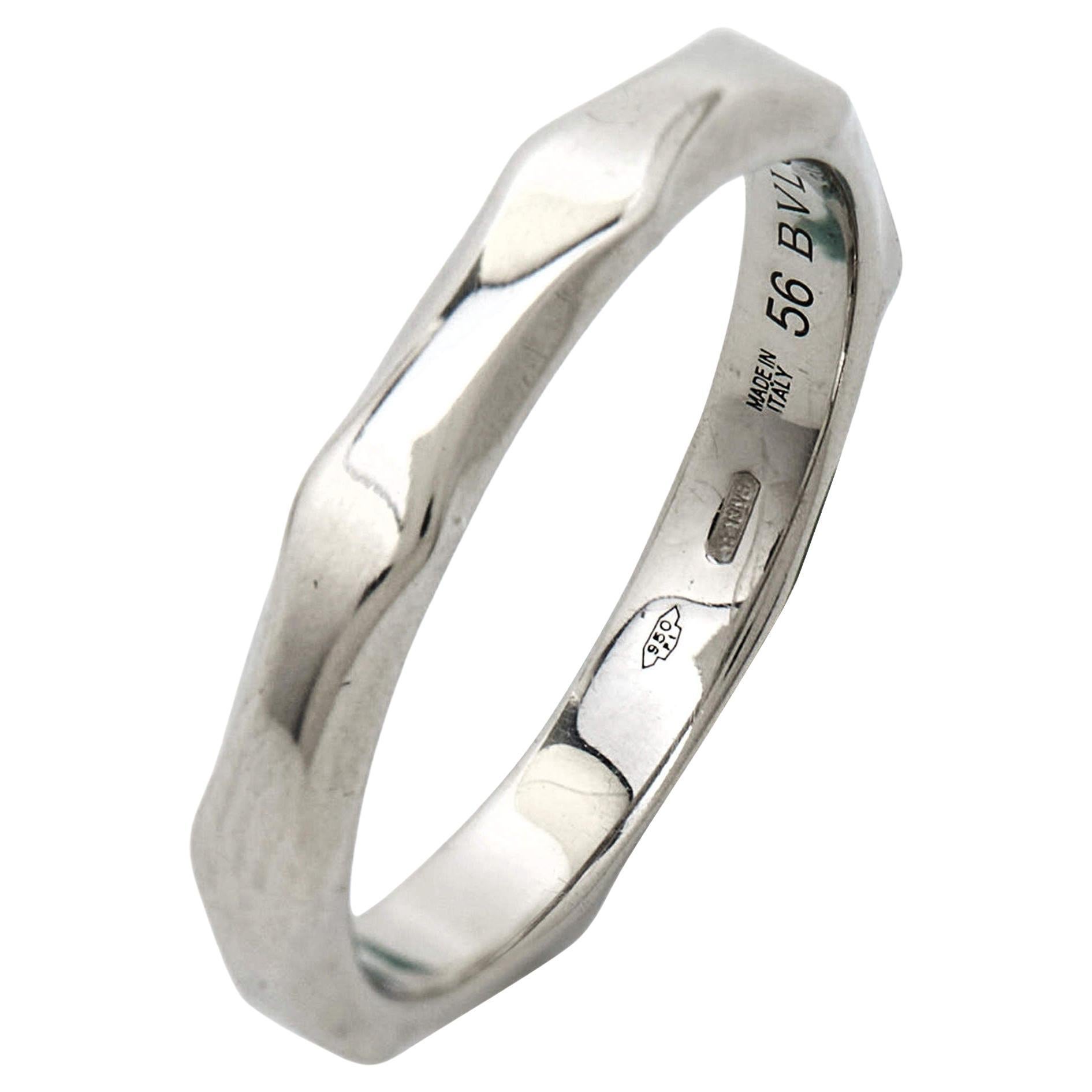 Bvlgari Infinito Platinum Wedding Band Ring Size 56 For Sale
