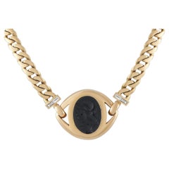 Bvlgari Intaglio 18K Yellow Gold Diamond Necklace BV08-060526