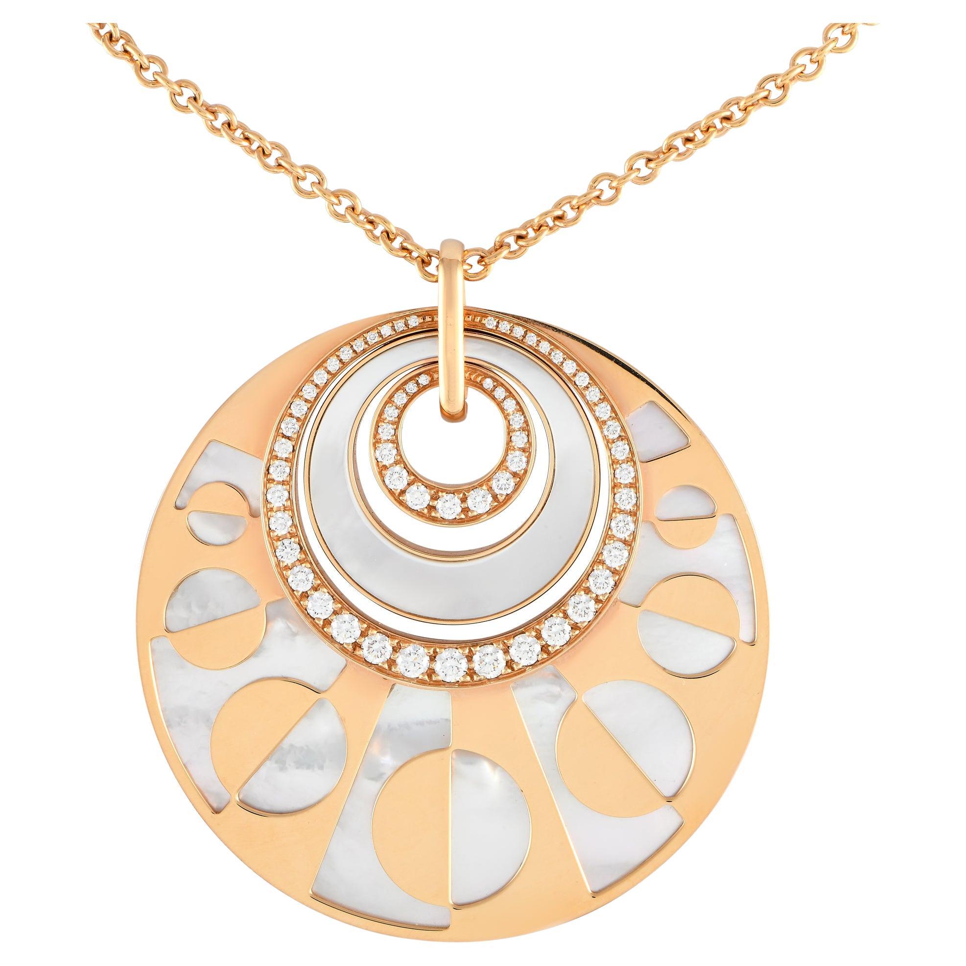 colour Blossom sun pendant, pink gold and white mother-of-pearl -  Categories Q93520