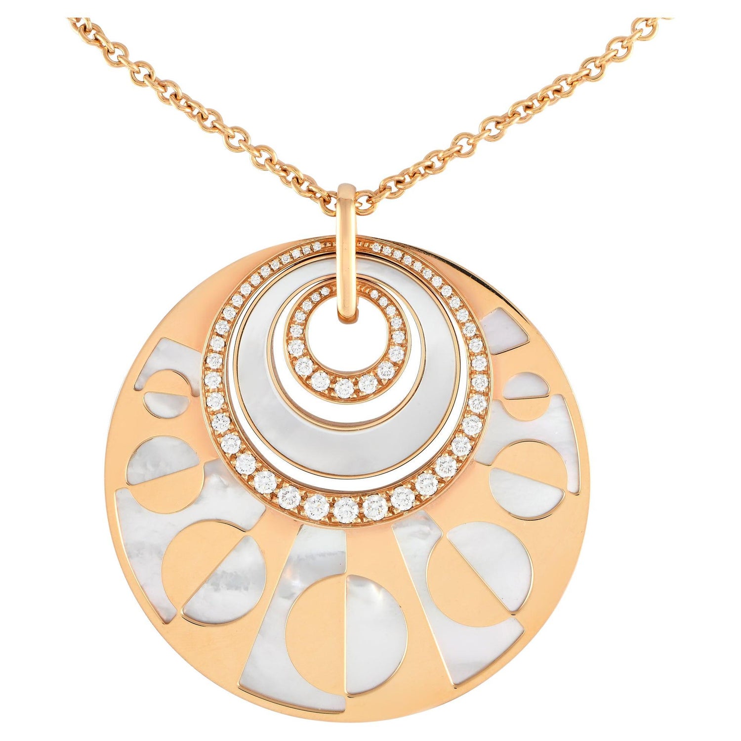 Louis Vuitton Blossom 18k Rose Gold Diamond and Mother of Pearl Sautoir  Necklace For Sale at 1stDibs