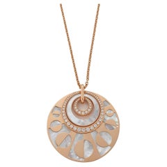 Bvlgari Intarsio Collier pendentif diamant et nacre or rose 18k