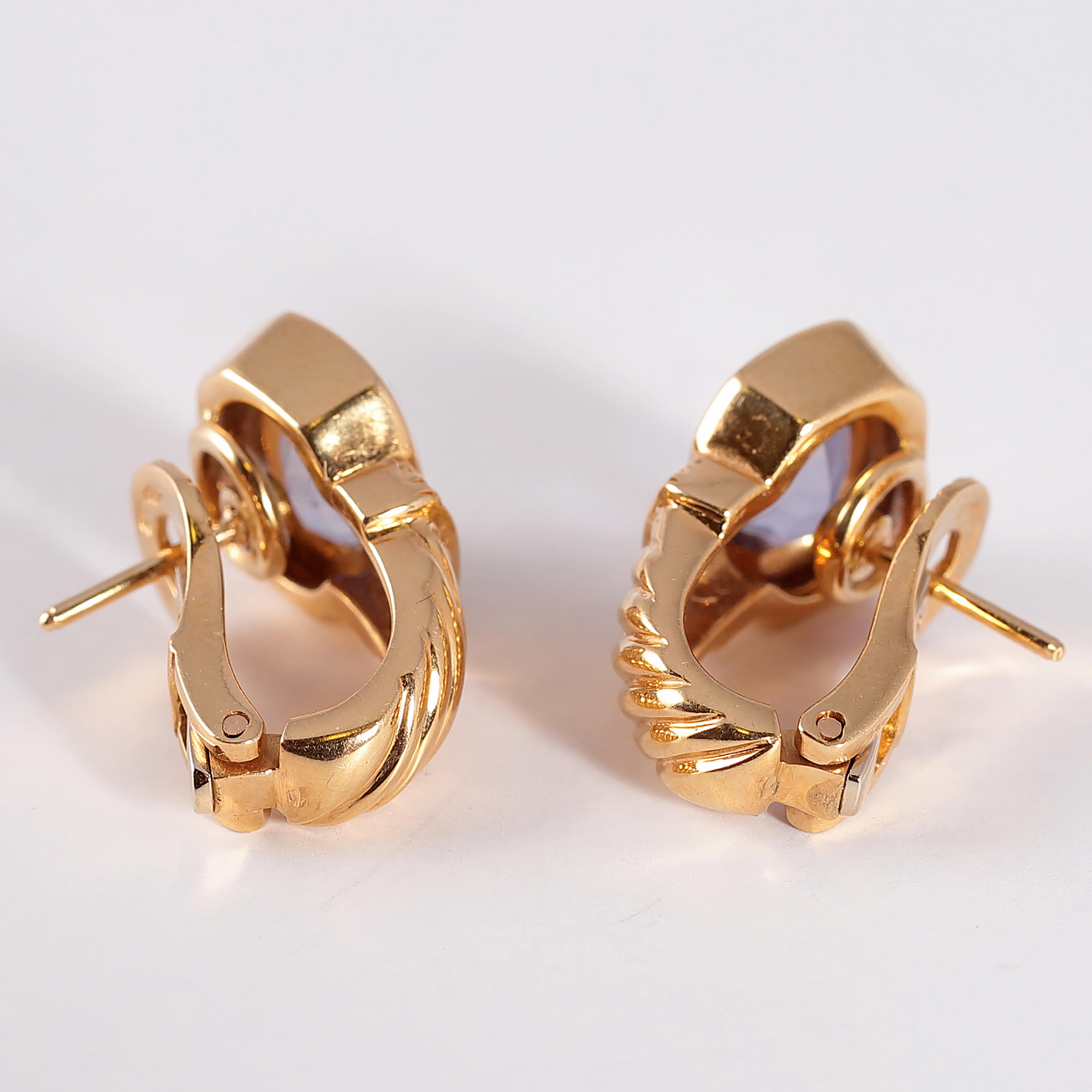 Bvlgari Iolite Diamond Yellow Gold Earrings 2