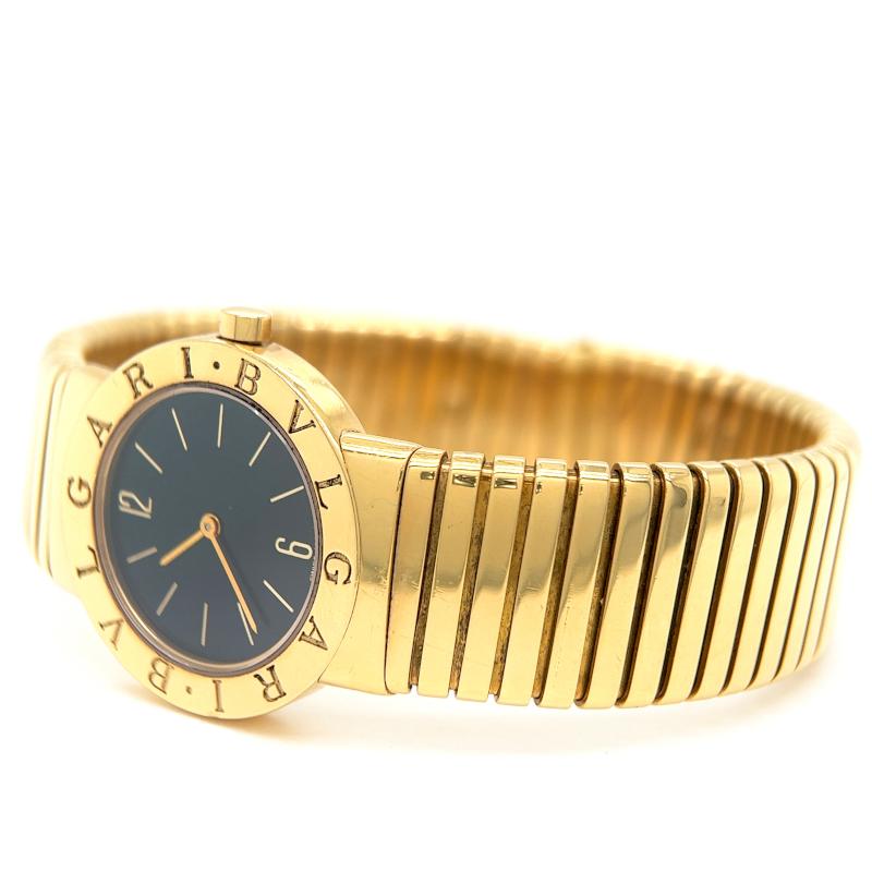 Women's or Men's Bvlgari Italian 18 Karat Yellow Gold Lvcea Tubogas Watch Wristwatch