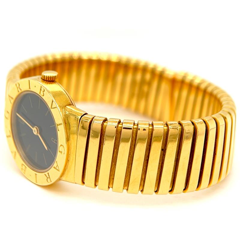 Women's or Men's Bvlgari Italian 18 Karat Yellow Gold Lvcea Tubogas Watch Wristwatch