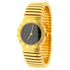 Bvlgari Italian 18 Karat Yellow Gold Lvcea Tubogas Watch Wristwatch