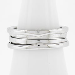 Bvlgari Italian 18k White Gold 7.6mm Wide B. Zero Wedding 3 Band Ring Size 62