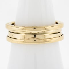 Bvlgari Italian 18k Yellow Gold 7.6mm Wide B. Zero Wedding 3 Band Ring Size 62