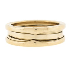 Bvlgari Italienischer 18k Gelbgold 7,6 mm breiter B. Zero Ehering mit 3 Ringen, Größe 62