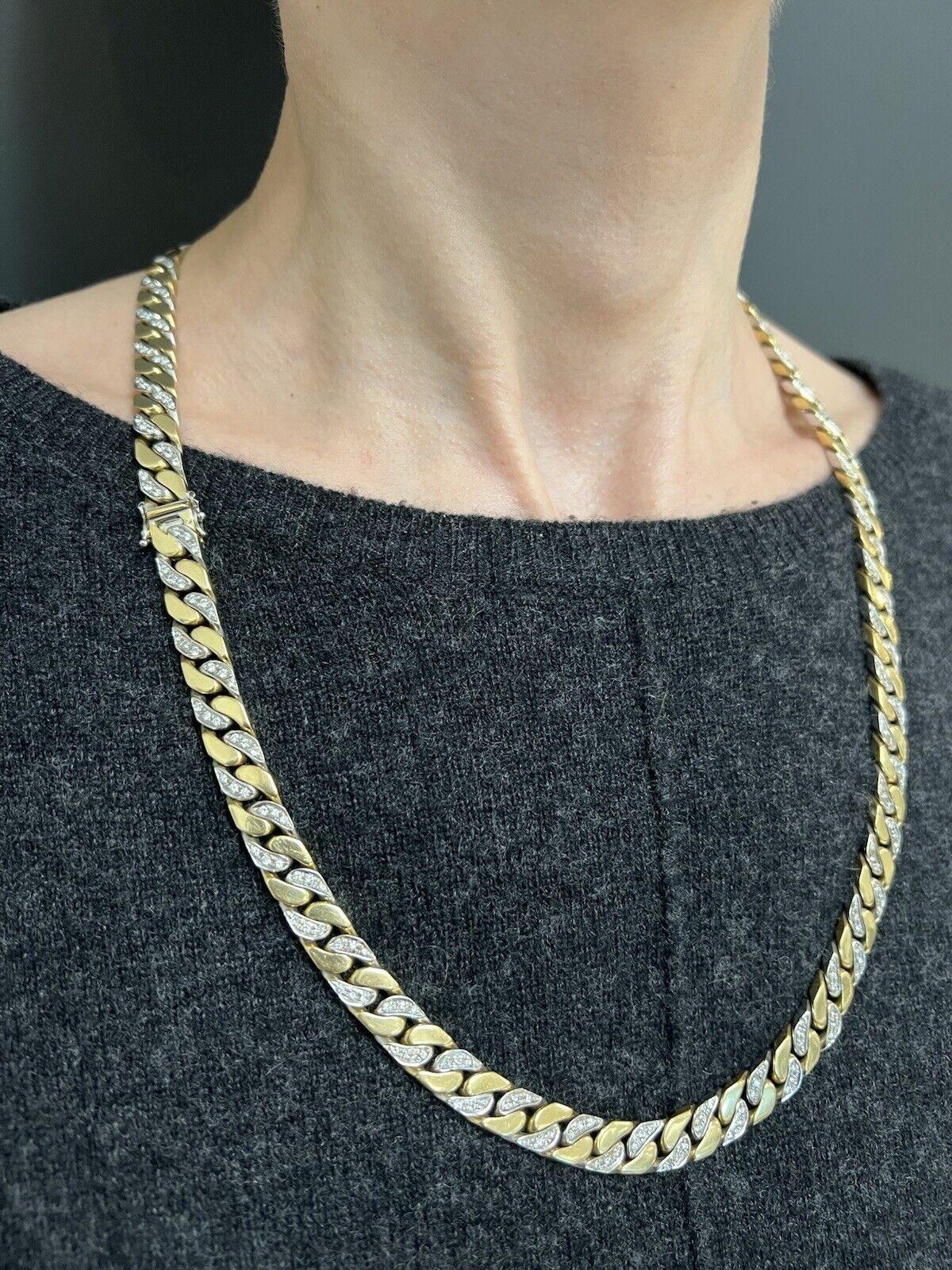 BVLGARI ITALY 18k Gold & Diamond Necklace / Bracelet Combo Vintage 1970s In Excellent Condition For Sale In Beverly Hills, CA