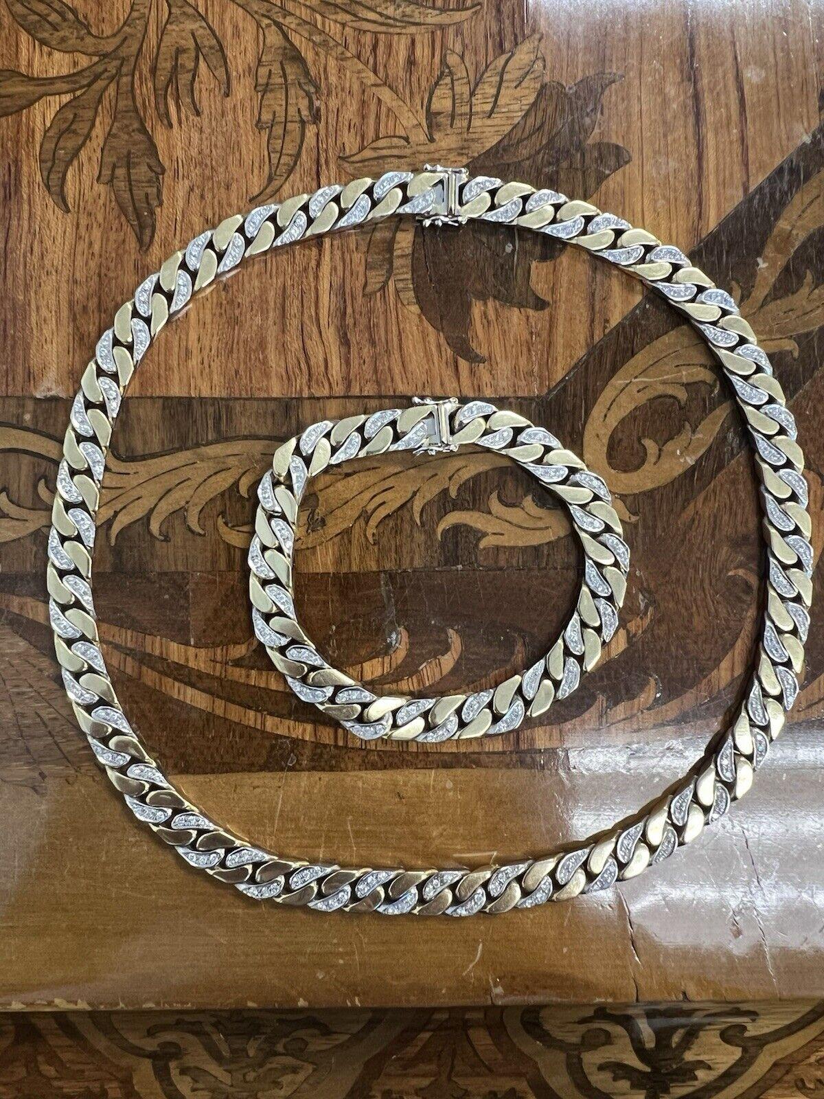 BVLGARI ITALY 18k Gold & Diamond Necklace / Bracelet Combo Vintage 1970s For Sale 1
