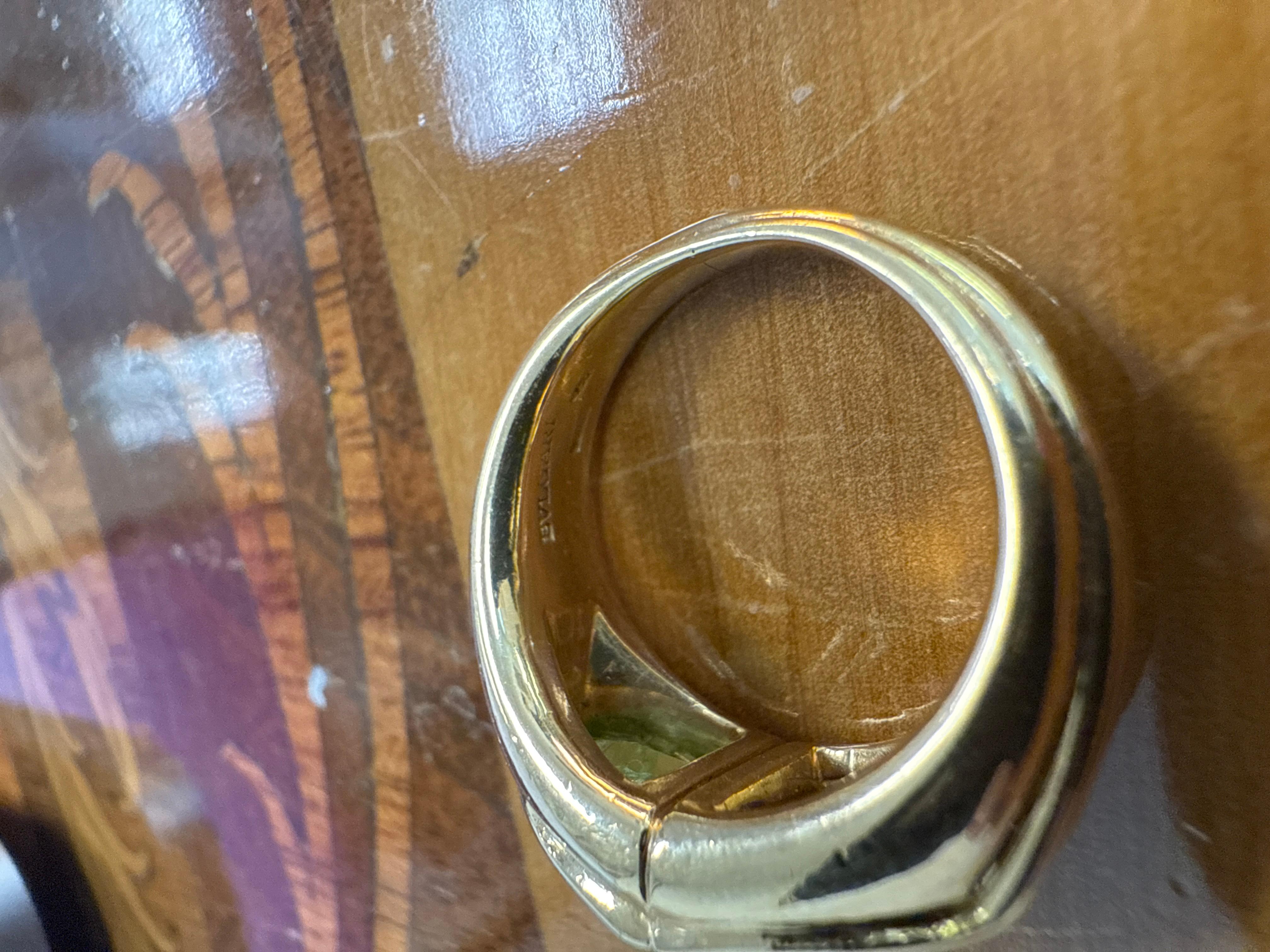 Anello Cocktail BVLGARI ITALIA in oro giallo 18k, ametista e peridoto 1970s Vintage 1