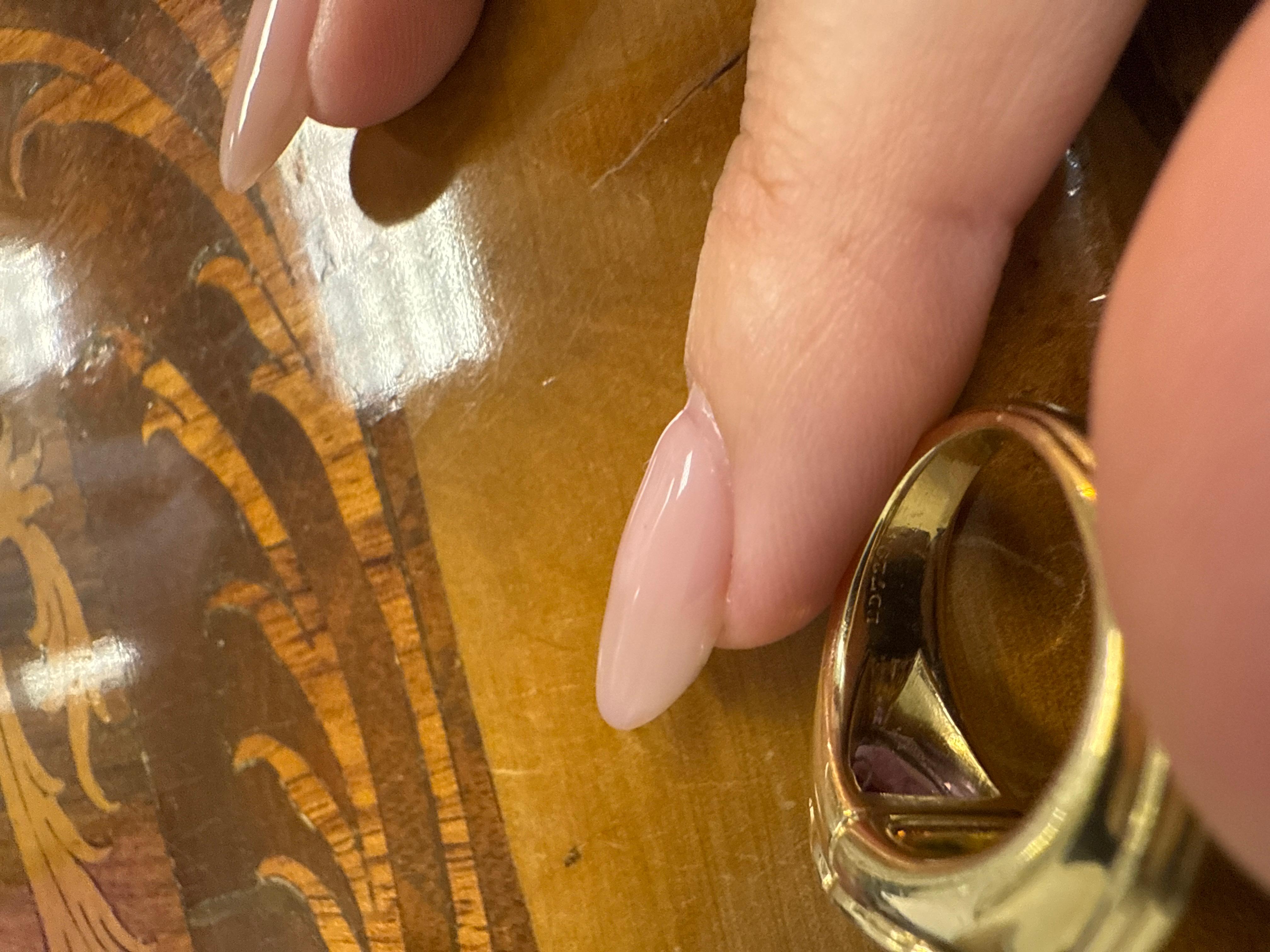 Anello Cocktail BVLGARI ITALIA in oro giallo 18k, ametista e peridoto 1970s Vintage 2