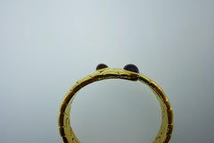Bvlgari Italy 18 Karat Yellow Gold, Cabochon Citrine & Amethyst Bangle Bracelet