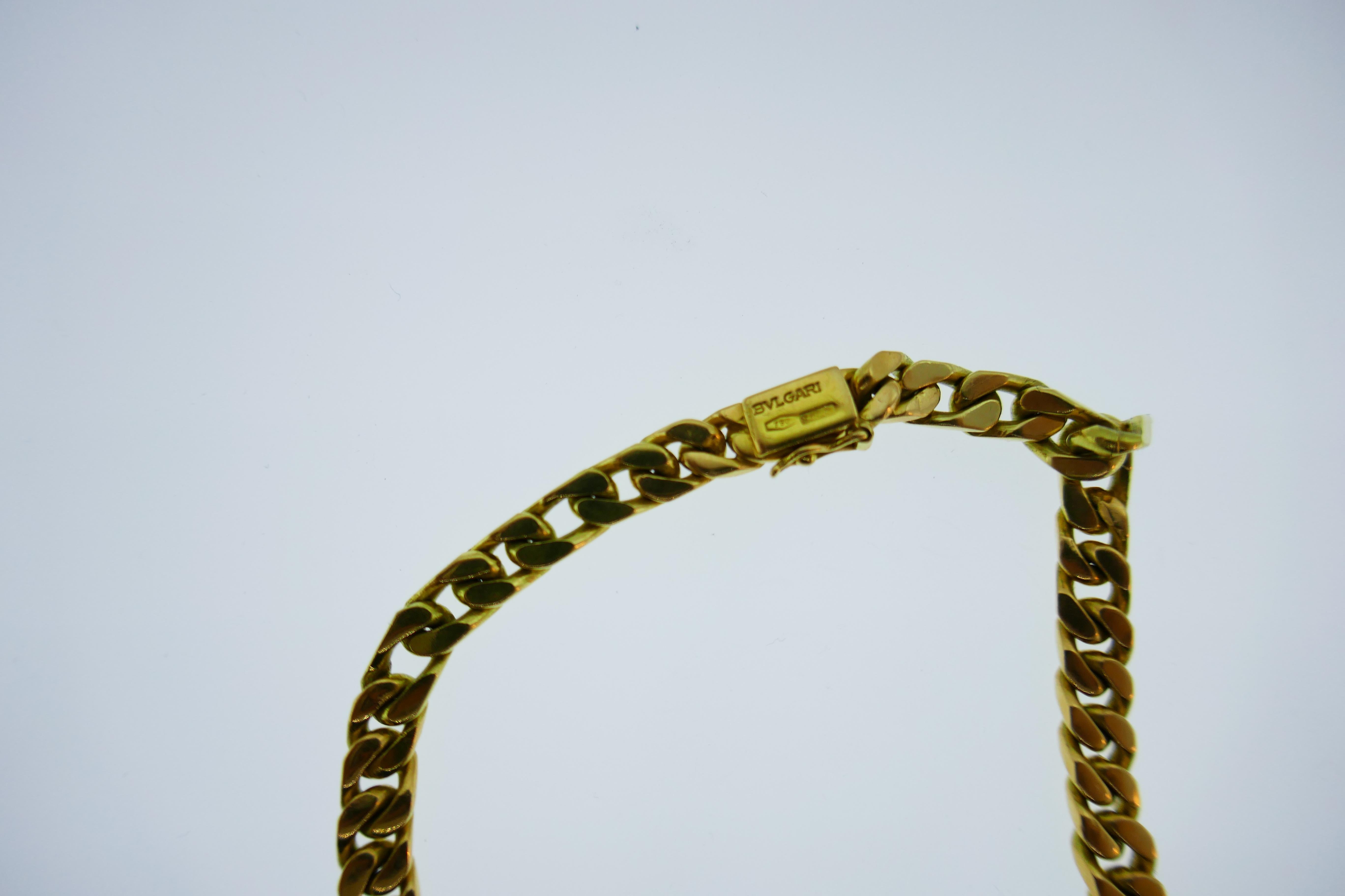 Bvlgari 18 Karat Yellow Gold, Cabochon Emerald and Citrine Necklace Vintage In Excellent Condition In Beverly Hills, CA