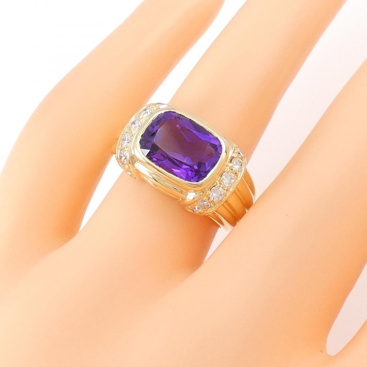 Bvlgari Italy 18k Yellow Gold, Diamond & Amethyst Cocktail Ring Vintage Circa 1980s

Here is your chance to purchase a beautiful and highly collectible designer cocktail ring. 