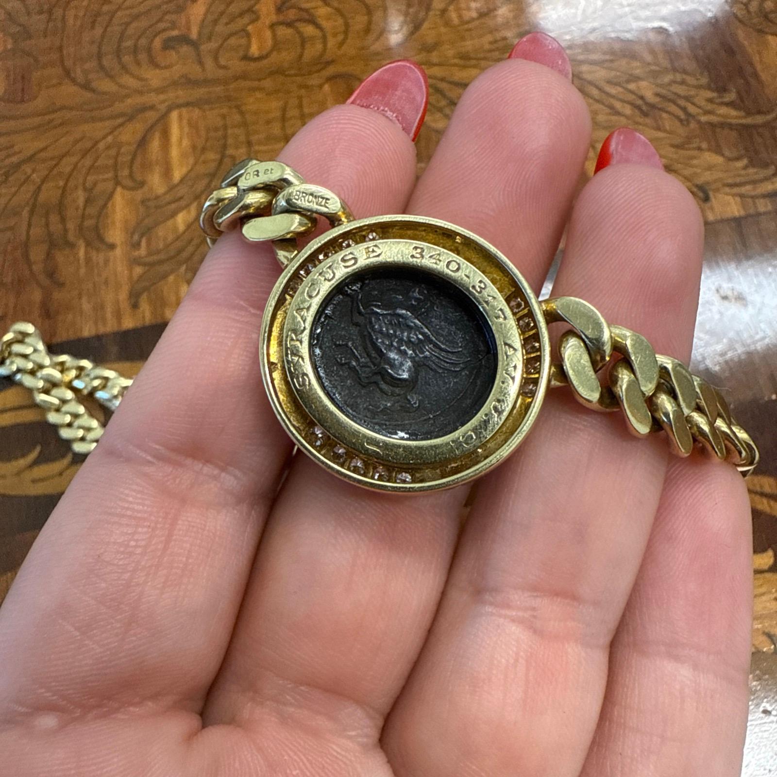 Bvlgari Italy 18k Yellow Gold, Diamond & Ancient Roman Monete Curb Link Necklace Circa 1980s



Here is your chance to purchase a beautiful and highly collectible designer necklace.  


This necklace is made by Bvlgari in the 1980s.  It is part of