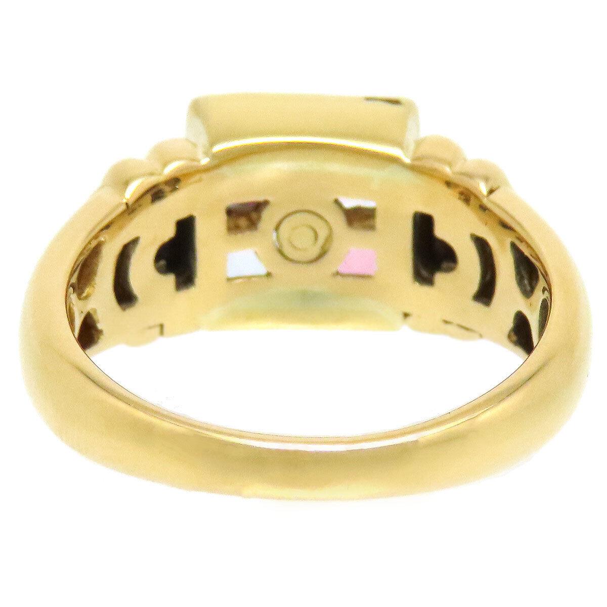 Bvlgari Italy 18k Yellow Gold, Diamond, Tourmaline & Aqua Ring Circa 1980s

Here is your chance to purchase a beautiful and highly collectible designer ring.  
The ring was made in the 1980s and is classic Bvlgari.  The ring size is 6.5 and the