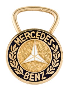 Bvlgari Italy 18k Yellow Gold & Enamel Mercedes Benz Padlock Pendant Keychain
