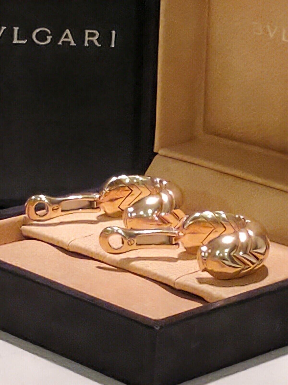 BVLGARI ITALY 18k Yellow Gold Spiga Collection Earrings w/Box Circa 1980s In Excellent Condition In Beverly Hills, CA