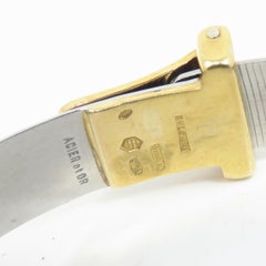 BVLGARI Italia Bracciale con borchie in oro giallo 18k e acciaio inossidabile anni '80