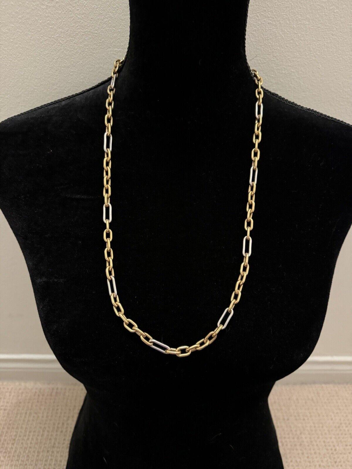 BVLGARI ITALY by CARLO WEINGRILL 18k Two Tone Gold Link Necklace 1970s Vintage 7