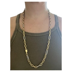 BVLGARI ITALY by CARLO WEINGRILL 18k Two Tone Gold Link Necklace 1970s Vintage
