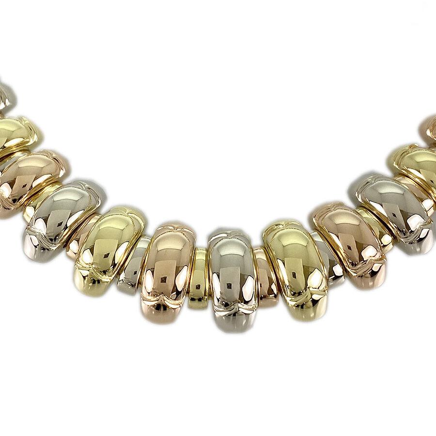 BVLGARI Italy CERTAURA COLLECTION 18k Tri Color Gold Choker Necklace 1980s 8