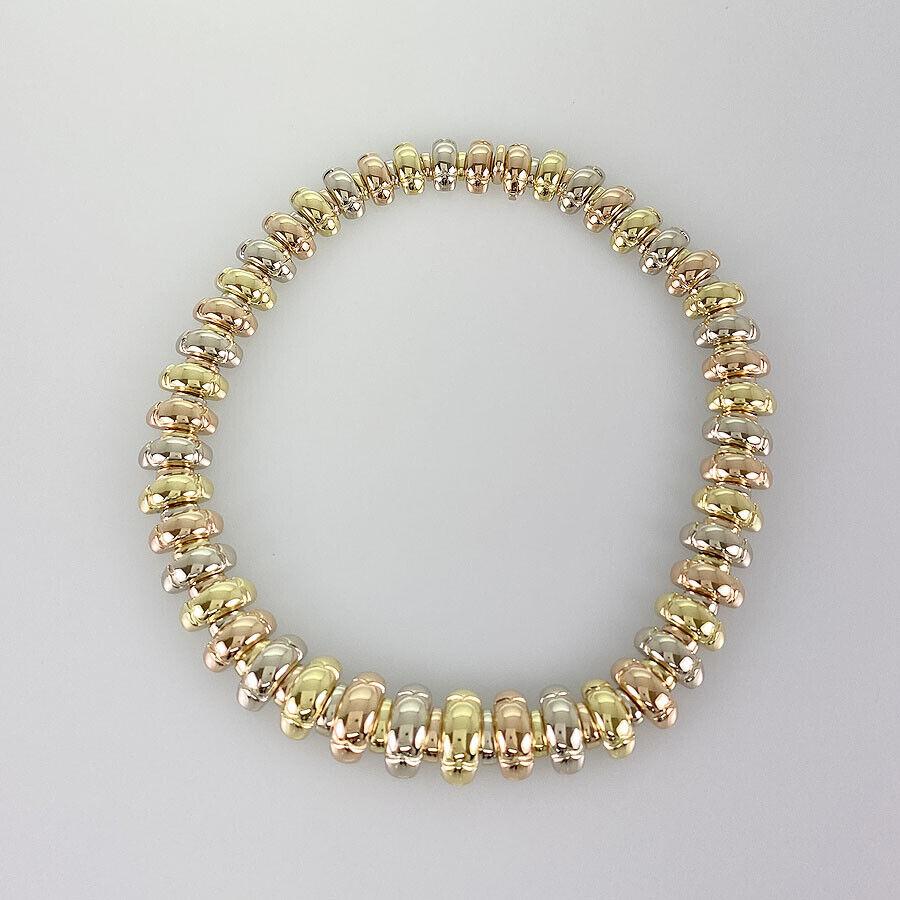 Women's or Men's BVLGARI Italy CERTAURA COLLECTION 18k Tri Color Gold Choker Necklace 1980s